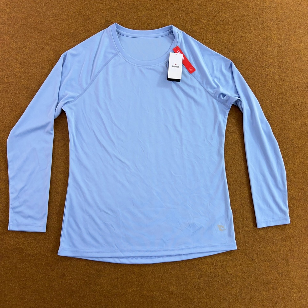 Baleaf Womens Medium Light Blue UPF 50+ Long Sleeve Active T-Shirt NWT